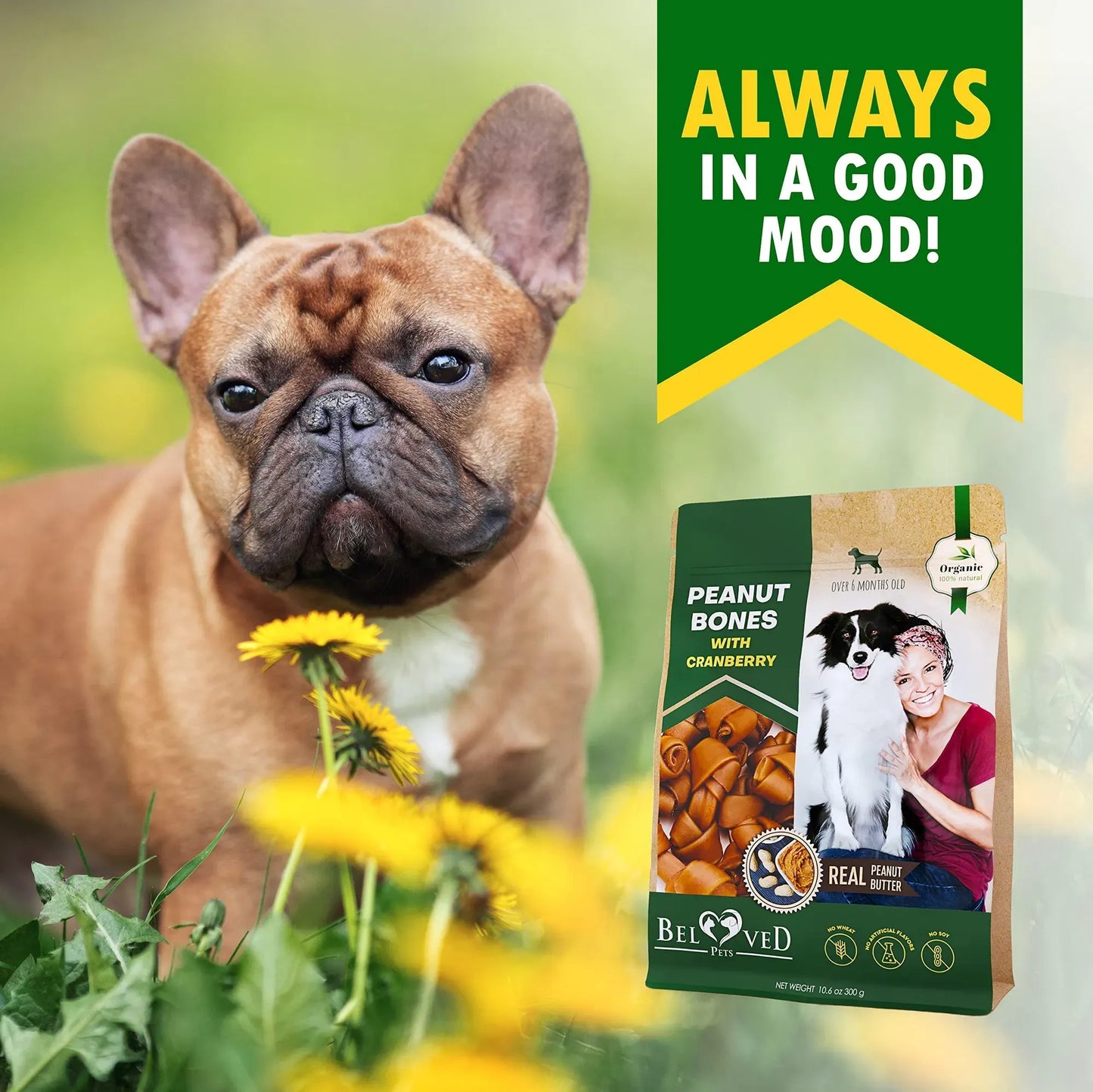 Peanut Butter Cranberry Dog Chews